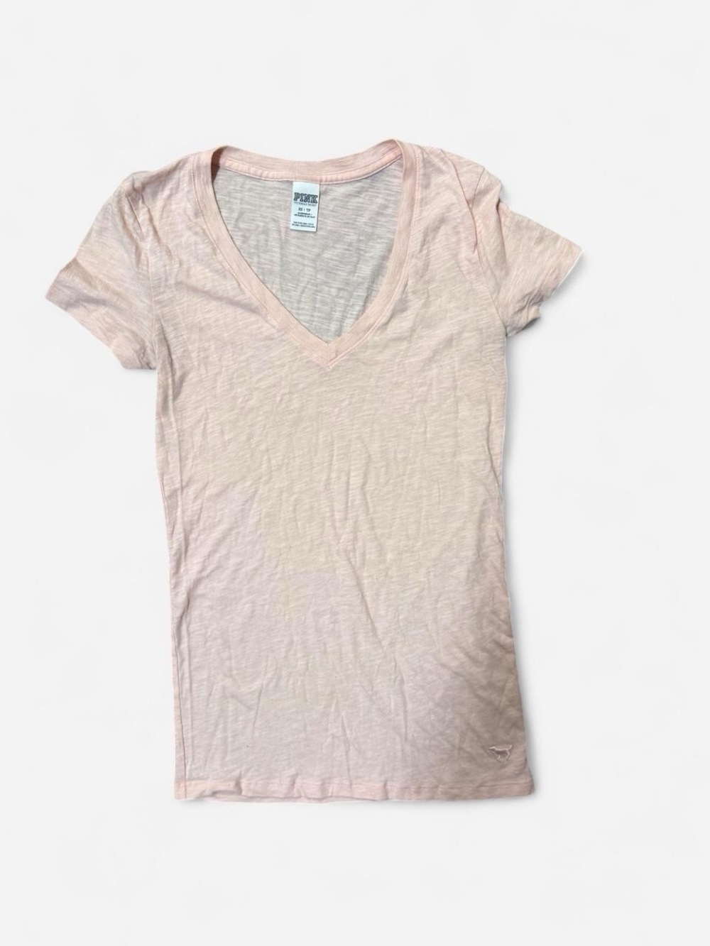 Victoria's Secret PINK Light Blush V-Neck Short Sleeve Tee